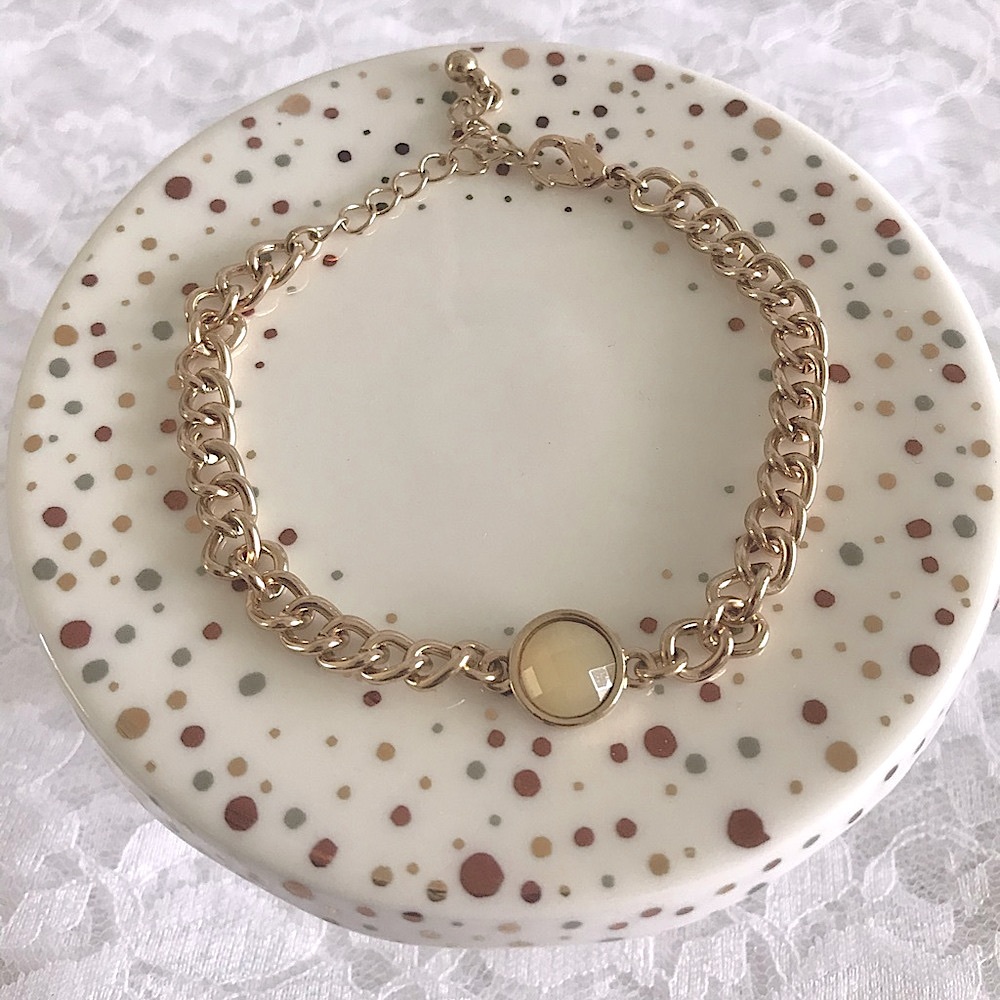 Gold With Yellow Stone Bracelet
